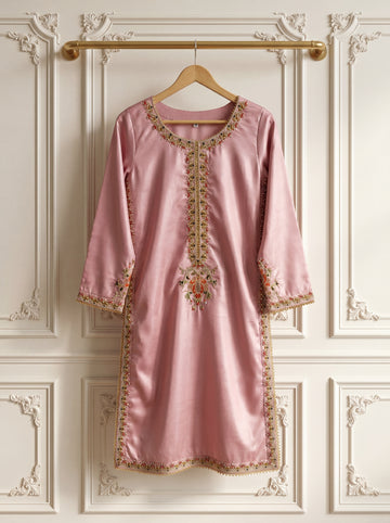Gulrukh – Blush Pink Silk Embroidered 3 Piece Suit with Dupatta for Women
