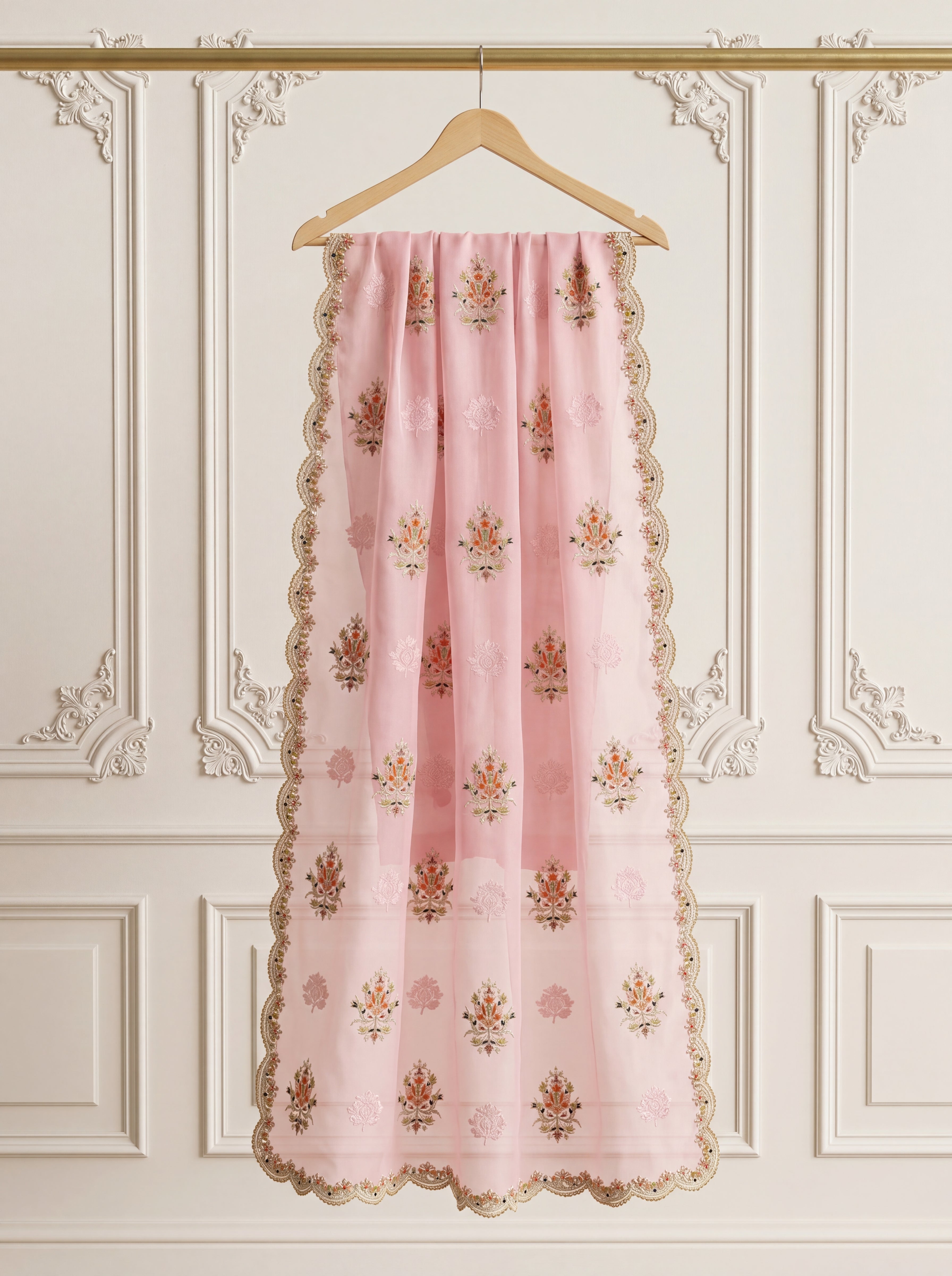 Gulrukh – Blush Pink Silk Embroidered 3 Piece Suit with Dupatta for Women