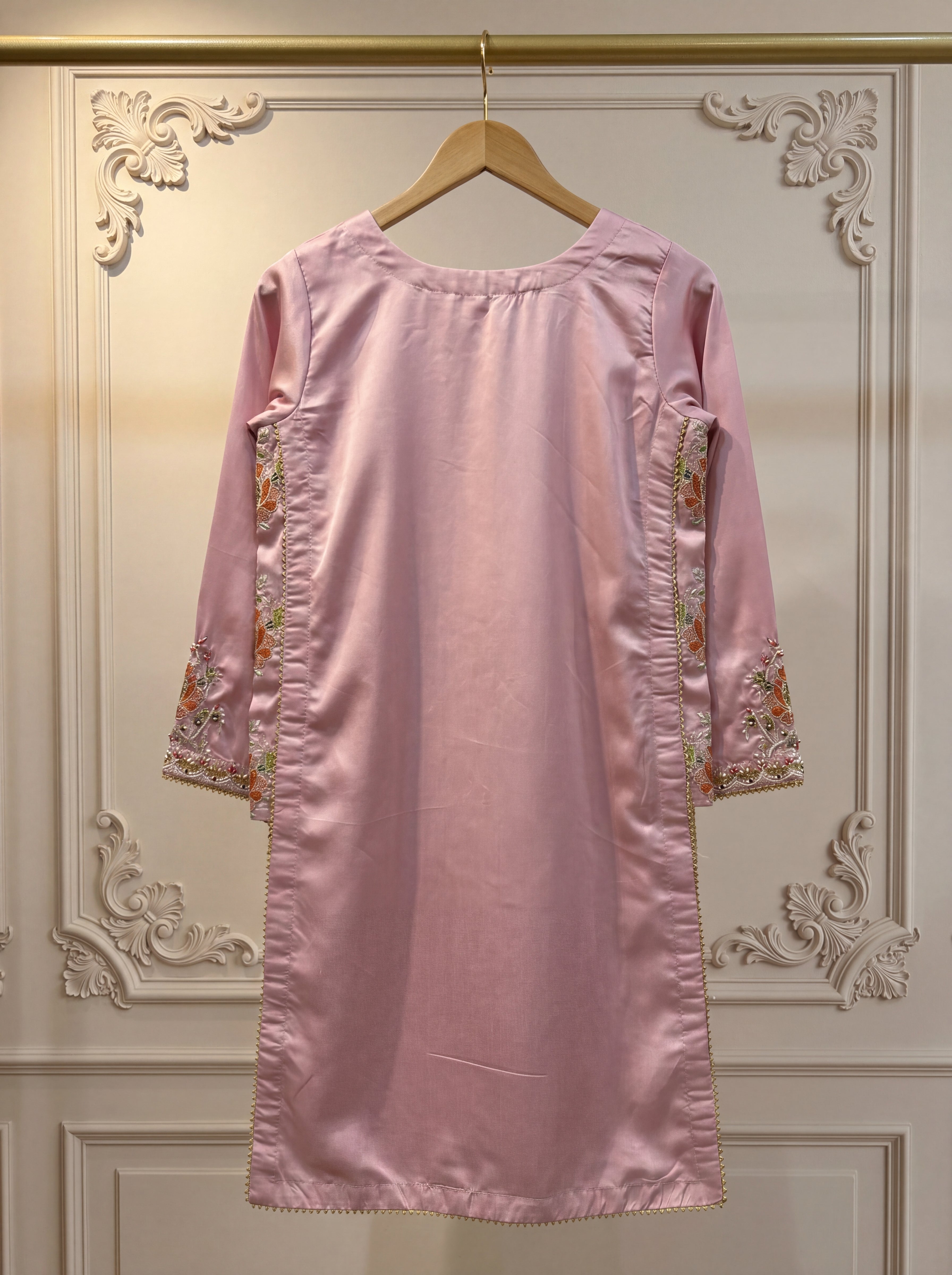 Gulrukh – Blush Pink Silk Embroidered 3 Piece Suit with Dupatta for Women